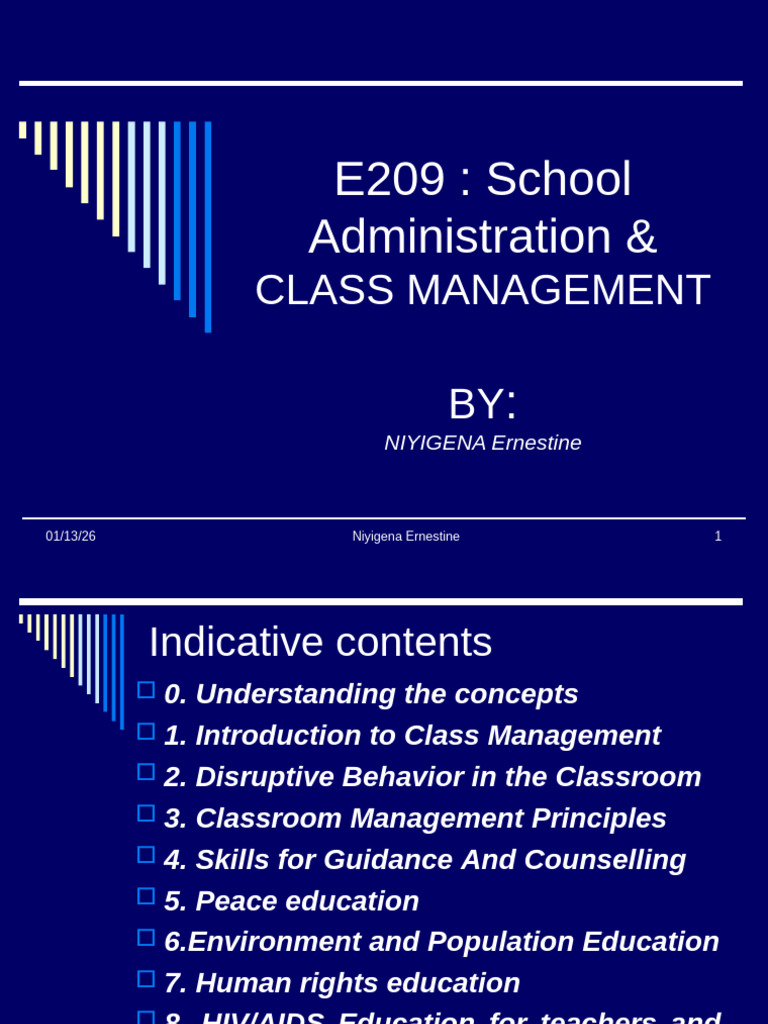 e609 Class Management Lecture (1) | PDF | Classroom Management | Classroom