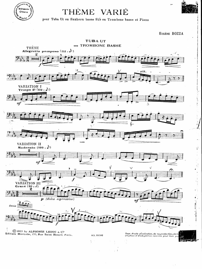 Variations pour Tuba et Piano | PDF | Fanfares | Musique