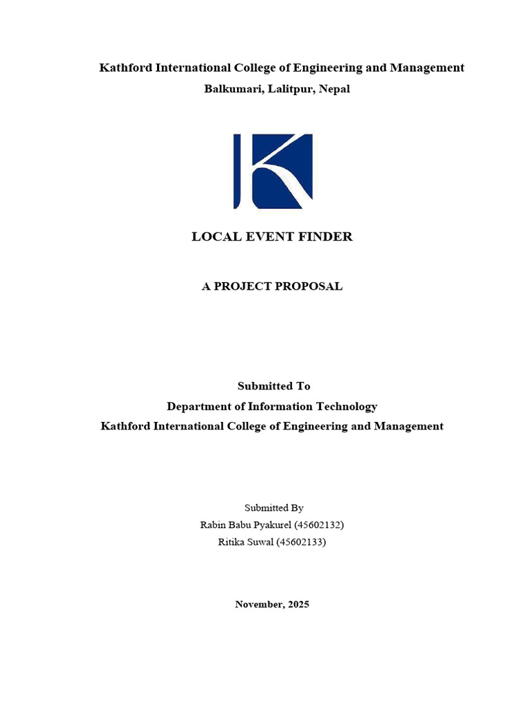 Local Event Finder Project Proposal | PDF | Usability | Computer Science