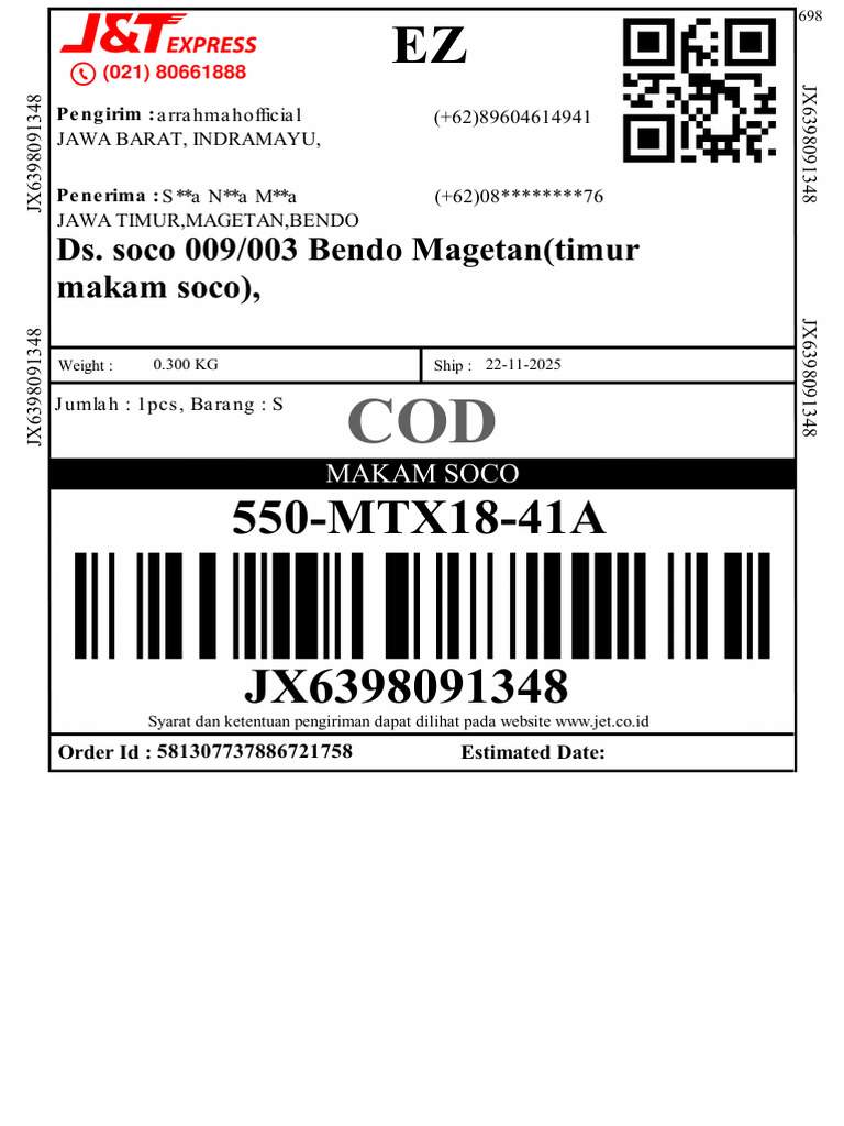 COD Shipment Details for JAWA BARAT | PDF
