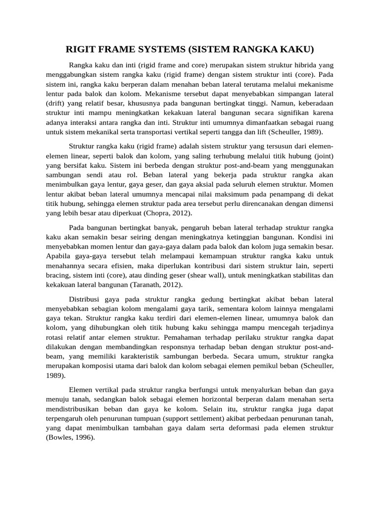 Sistem Rangka Kaku dalam Konstruksi | PDF