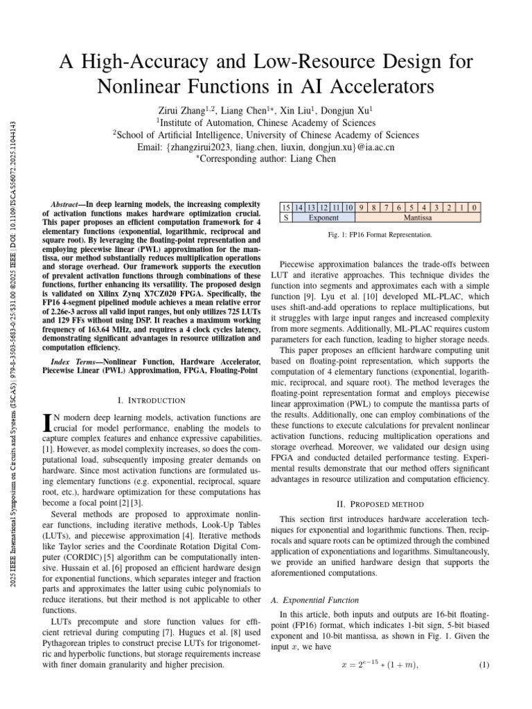 Efficient FPGA Design for Nonlinear Functions | PDF | Exponentiation ...