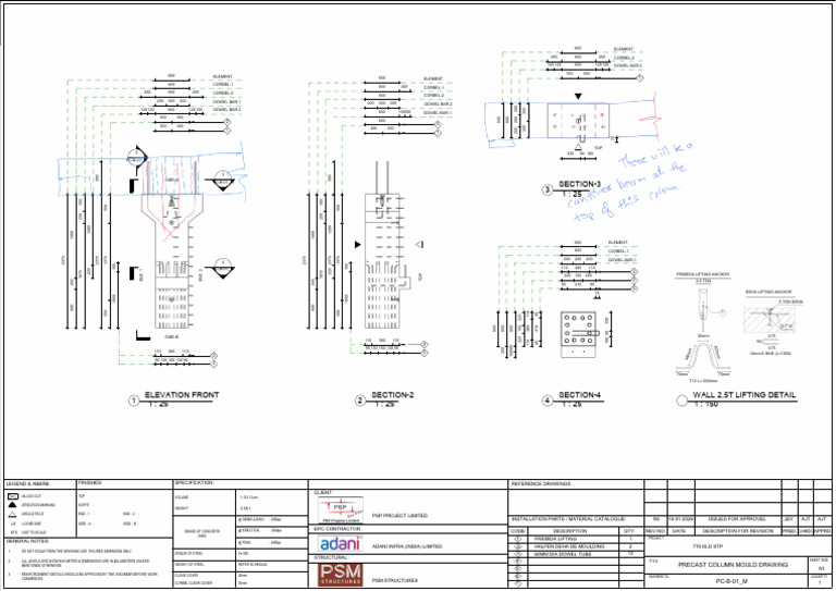 PC B 01 - M Precast Column Mould Drawing | PDF | Building ...