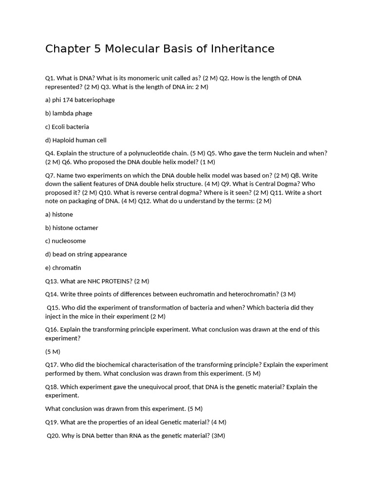 Molecular Basis of Inheritance Explained | PDF | Genetic Code | Dna