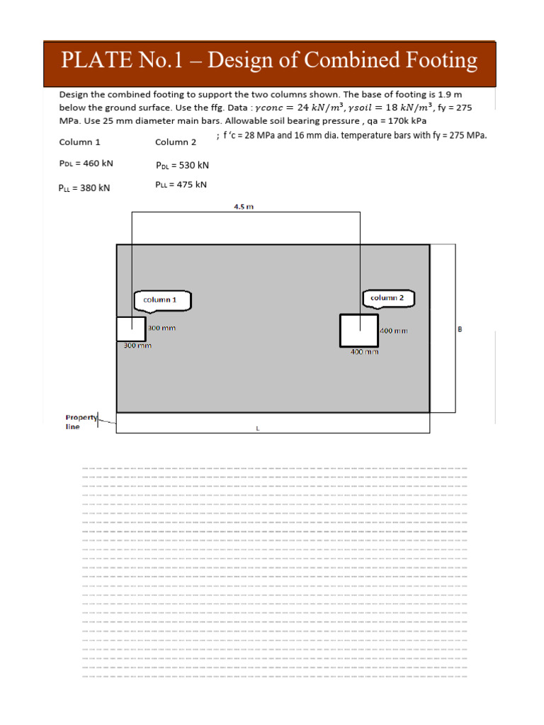Combined Footing Design for Two Columns | PDF