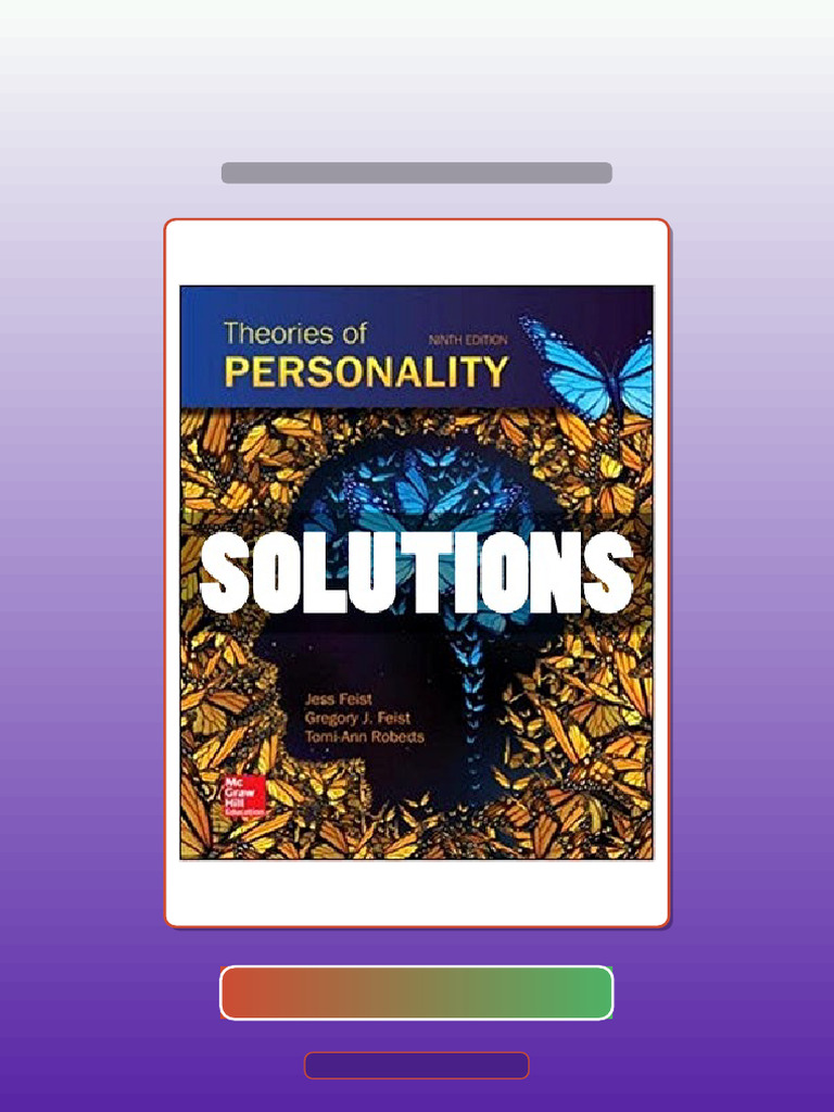 Test Bank for Theories of Personality 9 Ed Feist | PDF | Multiple ...