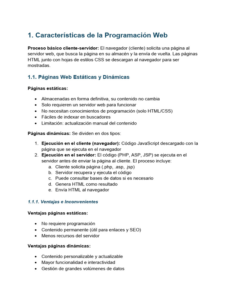 resumen tema 1 desarrollo web | PDF | Java (lenguaje de programación) | Php