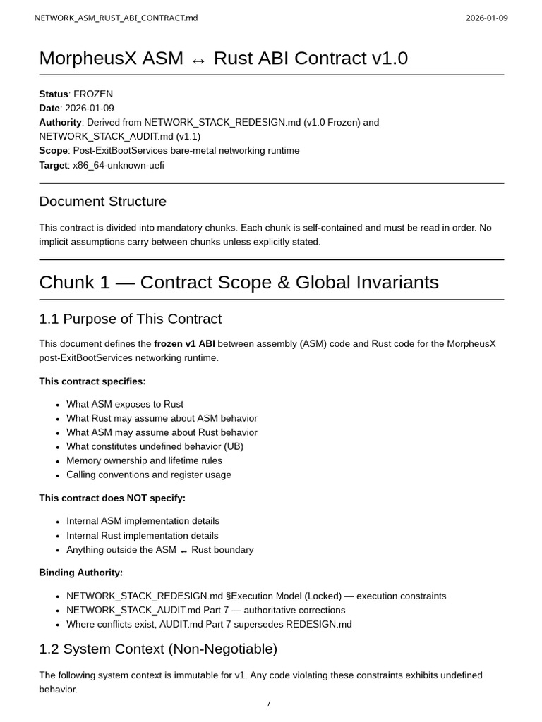 MorpheusX ASM-Rust ABI Contract v1.0 | PDF | Pointer (Computer ...