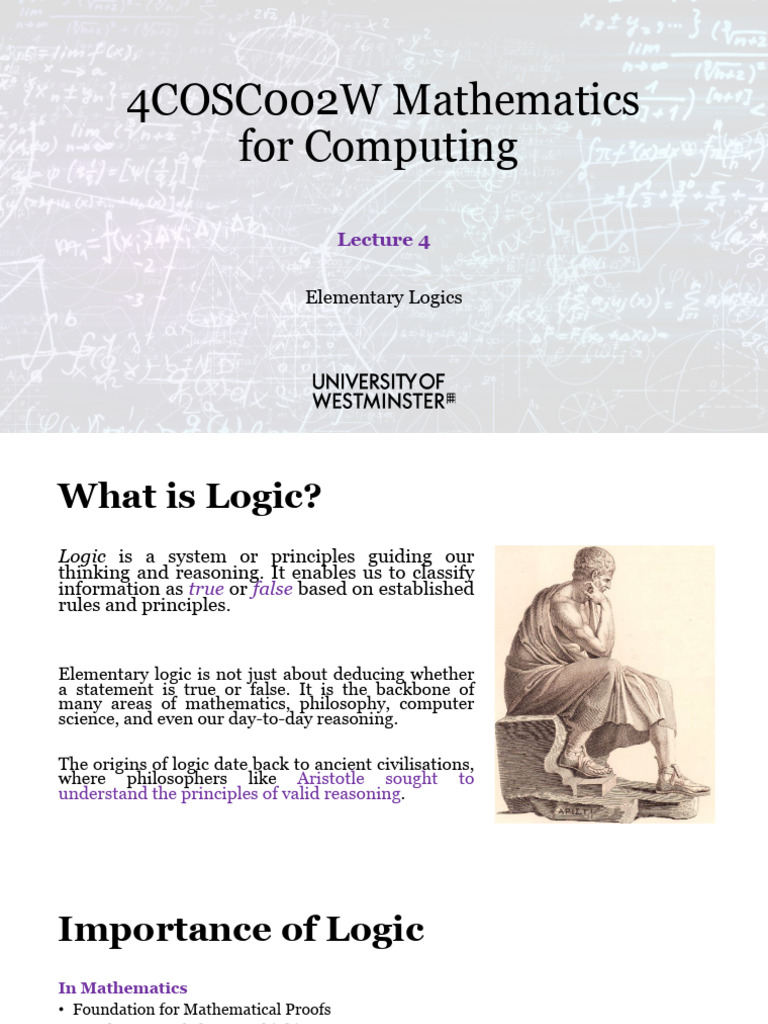 MathsComp_Lecture4(1) | PDF | Mathematics | Mathematical Logic