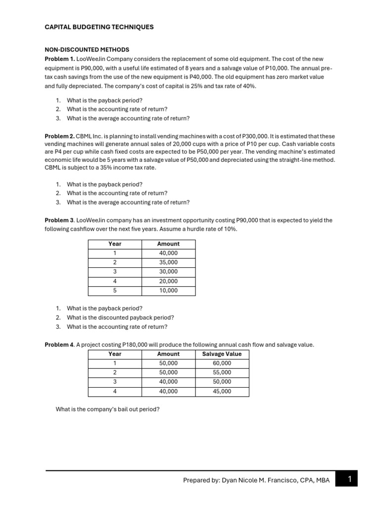 Capital Budgeting Techniques Explained | PDF | Net Present Value ...