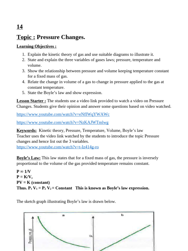 Understanding Pressure Changes and Boyle's Law | PDF