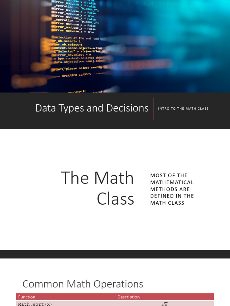 Java Data Types and Decision Making | PDF | Integer (Computer Science ...