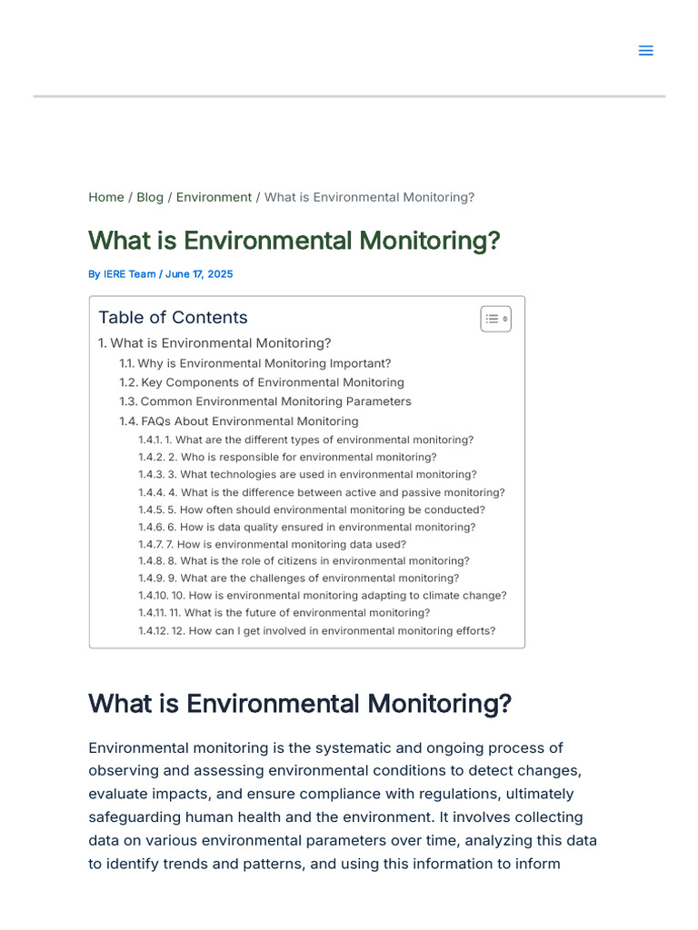 Understanding Environmental Monitoring | PDF | Environmental Monitoring ...