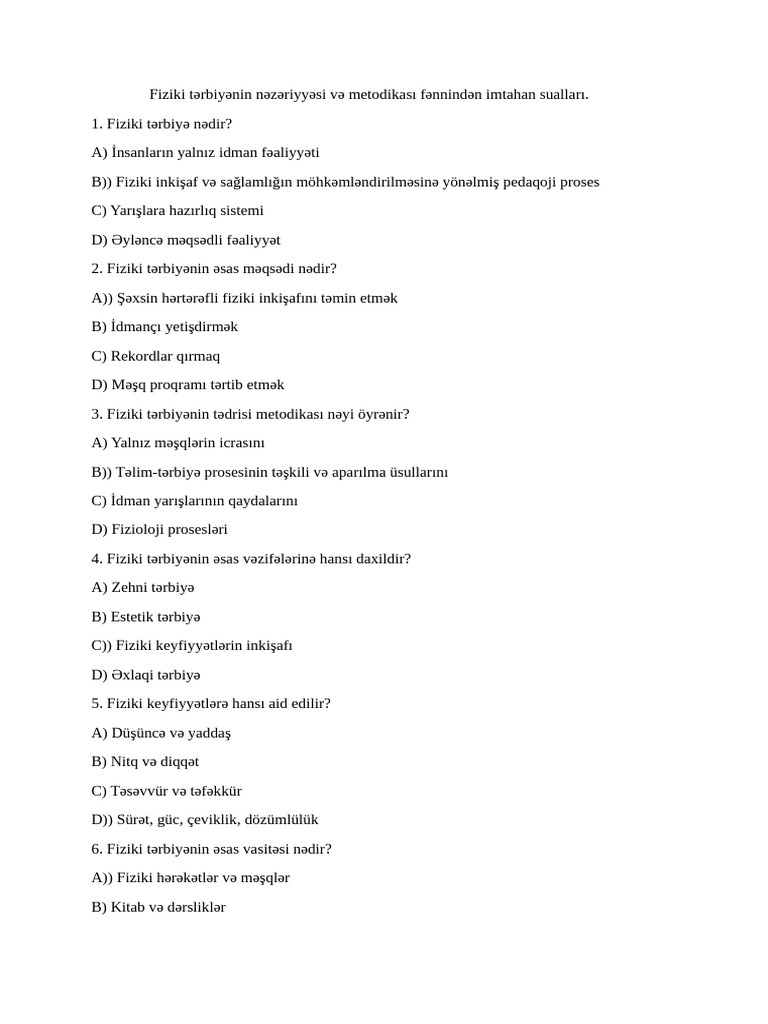 Suallar VƏ Cavablar 1 | PDF