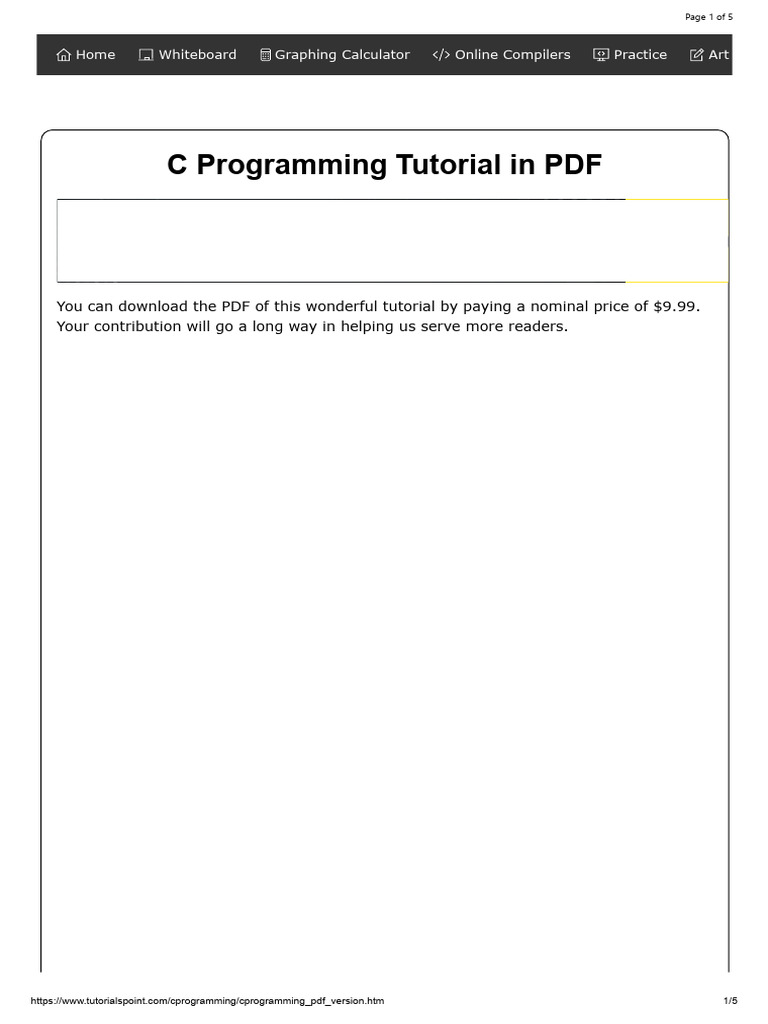 C Programming Tutorial PDF Download | PDF | Amazon Web Services | Computing