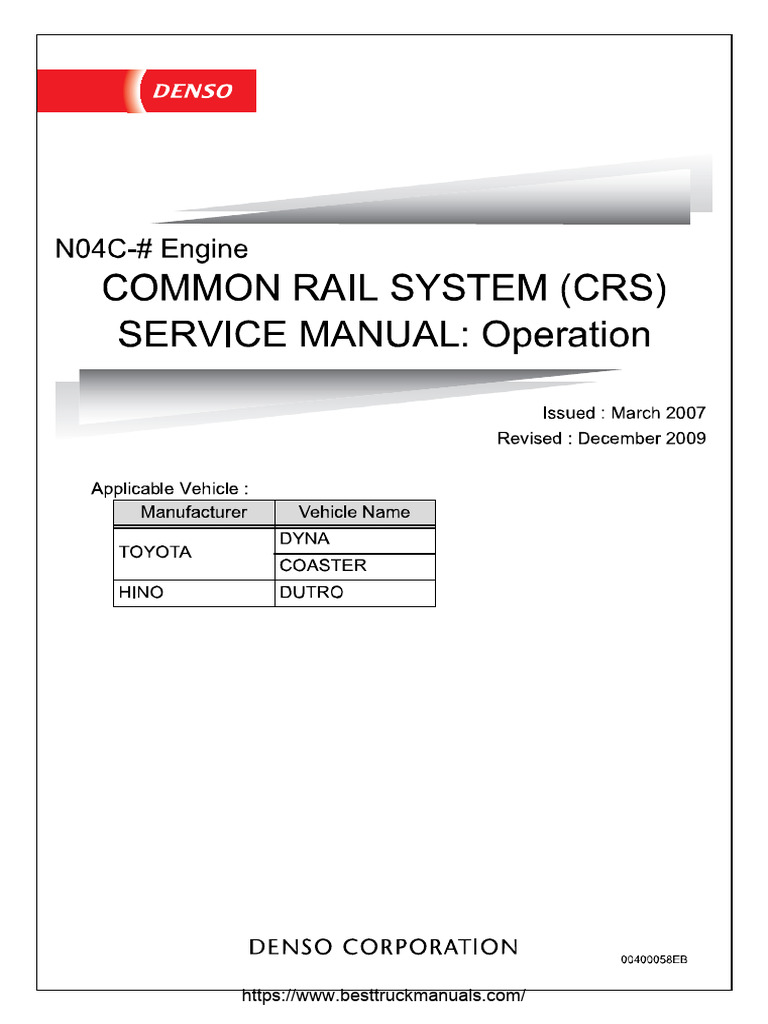 Toyota Dyna Coaster N04C Truck Engines Fault Codes DTC | PDF