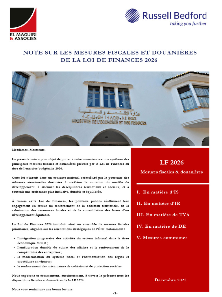 Mesures fiscales de la Loi de Finances 2026 | PDF | Retraite | Taxe sur ...