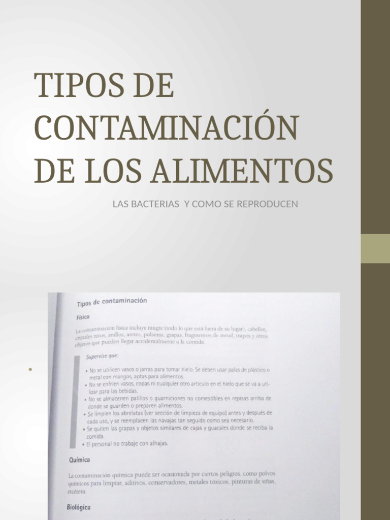 Tipos de Contaminación de Los Alimentos | PDF