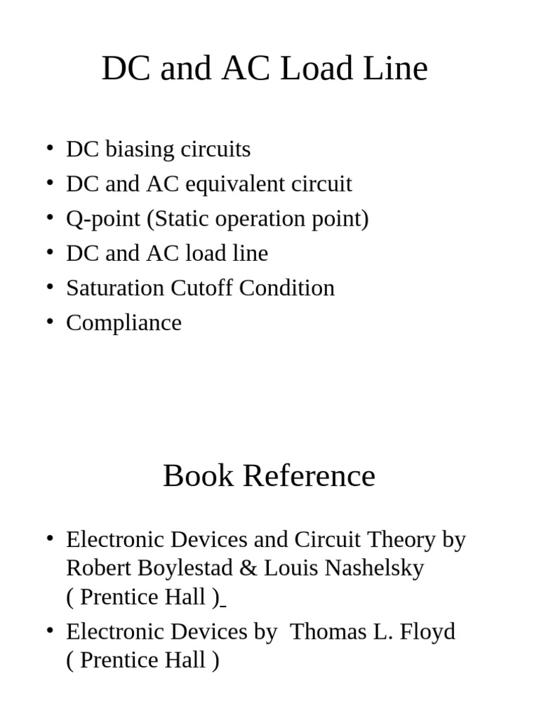 DC and AC Load Line Analysis Guide | PDF | Amplifier | Bipolar Junction ...
