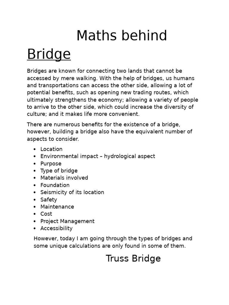 Truss Bridge Design and Calculations | PDF | Truss | Triangle