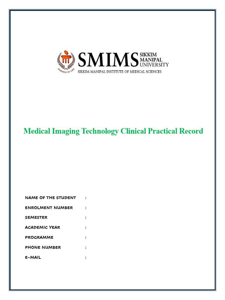 Medical Imaging Technology Practical Record | PDF | Ct Scan | Radiography