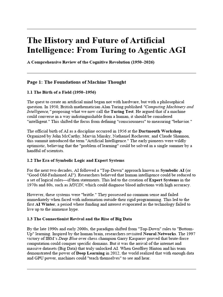AI Evolution: From Turing to AGI | PDF | Artificial Intelligence ...