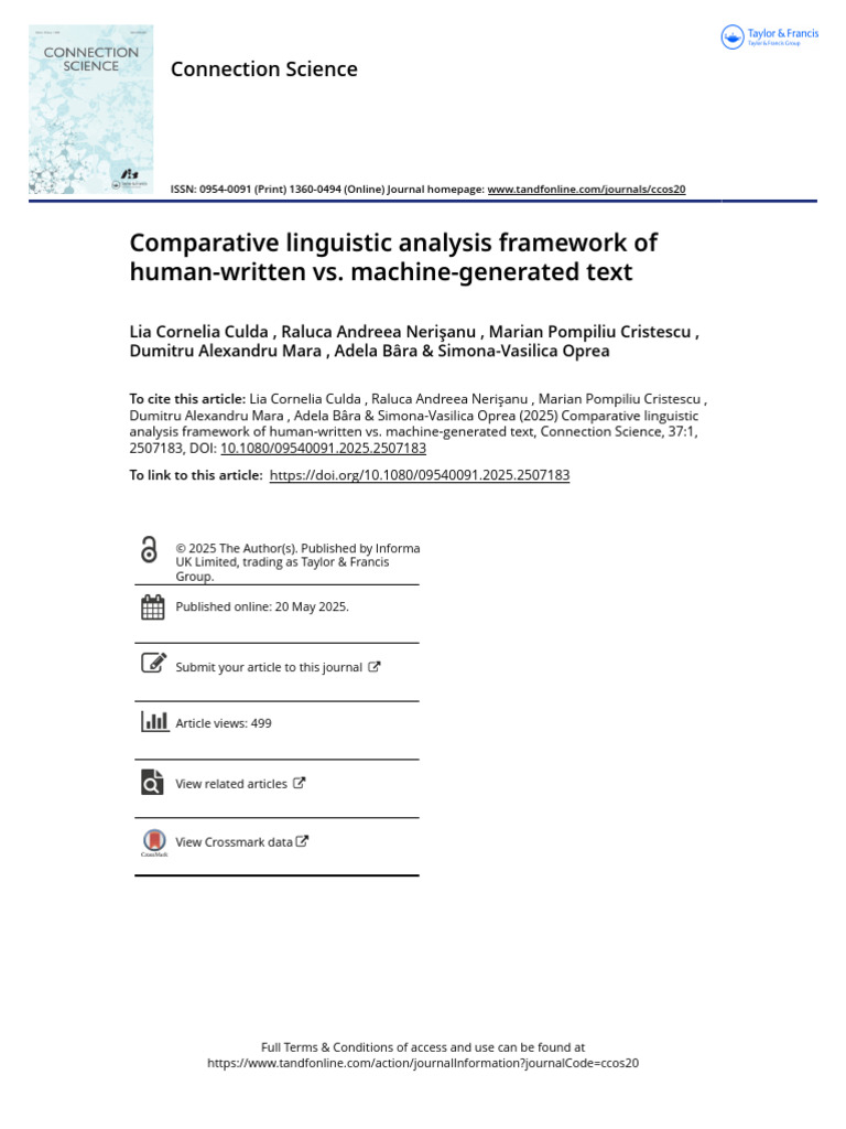 Human vs. Machine Text Analysis Framework | PDF | Artificial ...