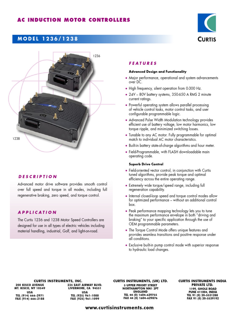 Curtis AC Motor Controllers Overview | PDF | Alternating Current ...