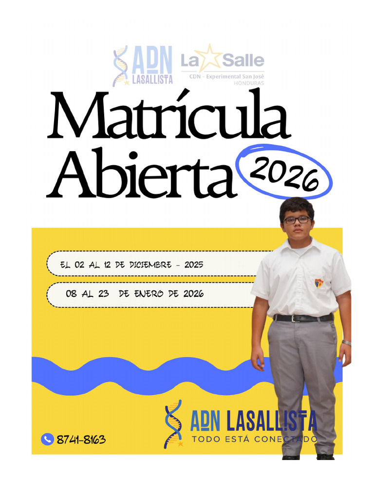 Proceso de Matrícula 2026 en La Salle | PDF