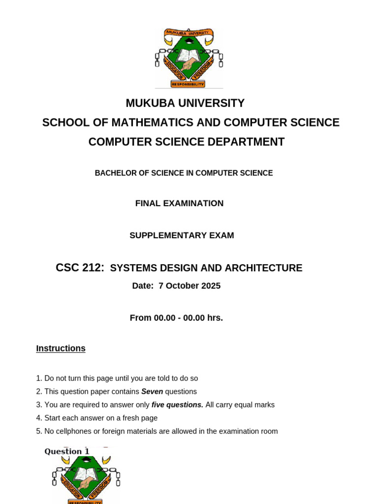 Computer Science Systems Design Exam | PDF | System | Software Development