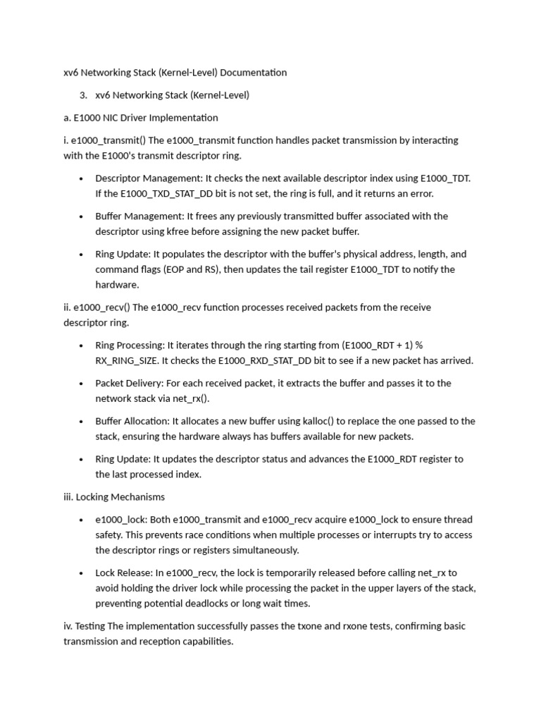 xv6 Kernel Networking Stack Guide | PDF | Port (Computer Networking ...