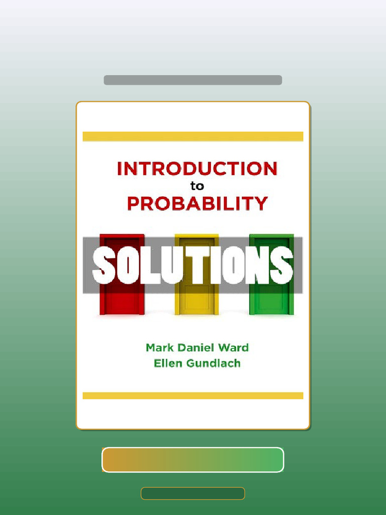 Test Bank for Solutions Introduction to Probability 1 Ed Ward | PDF