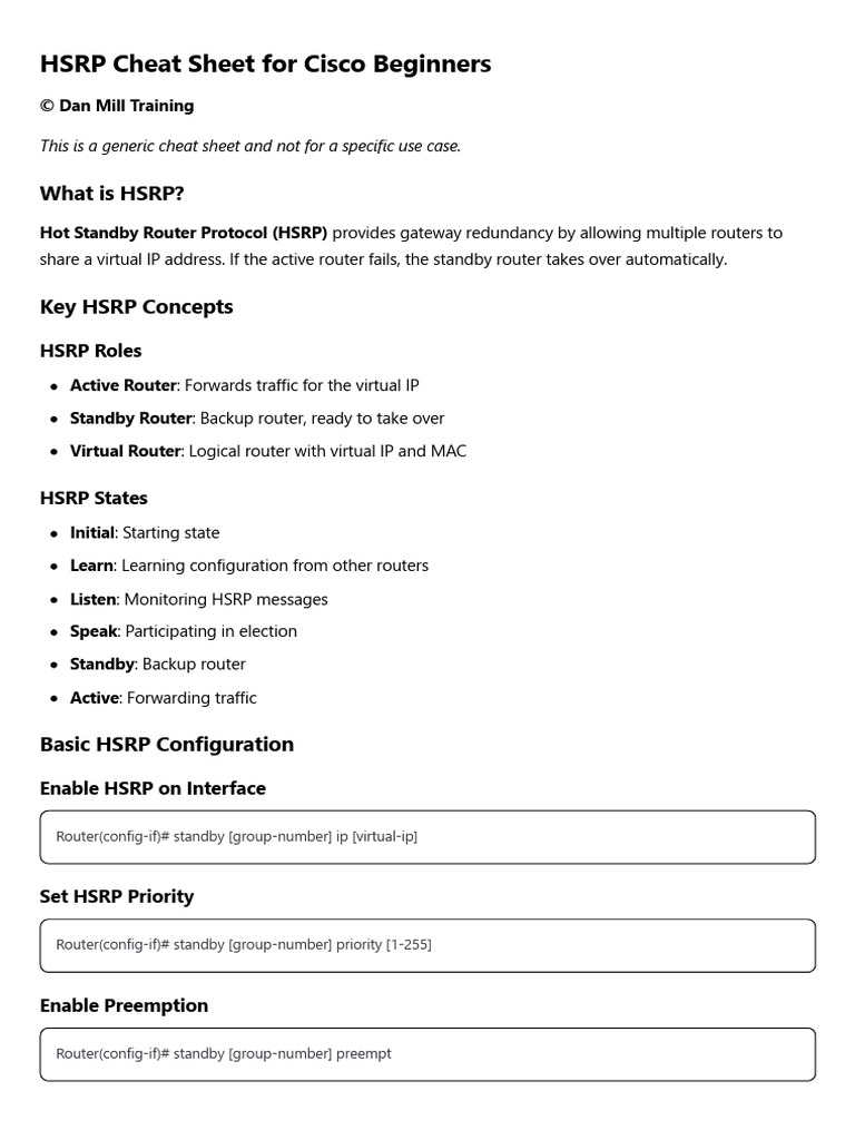 HSRP Basics for Cisco Beginners | PDF | Router (Computing) | Computing