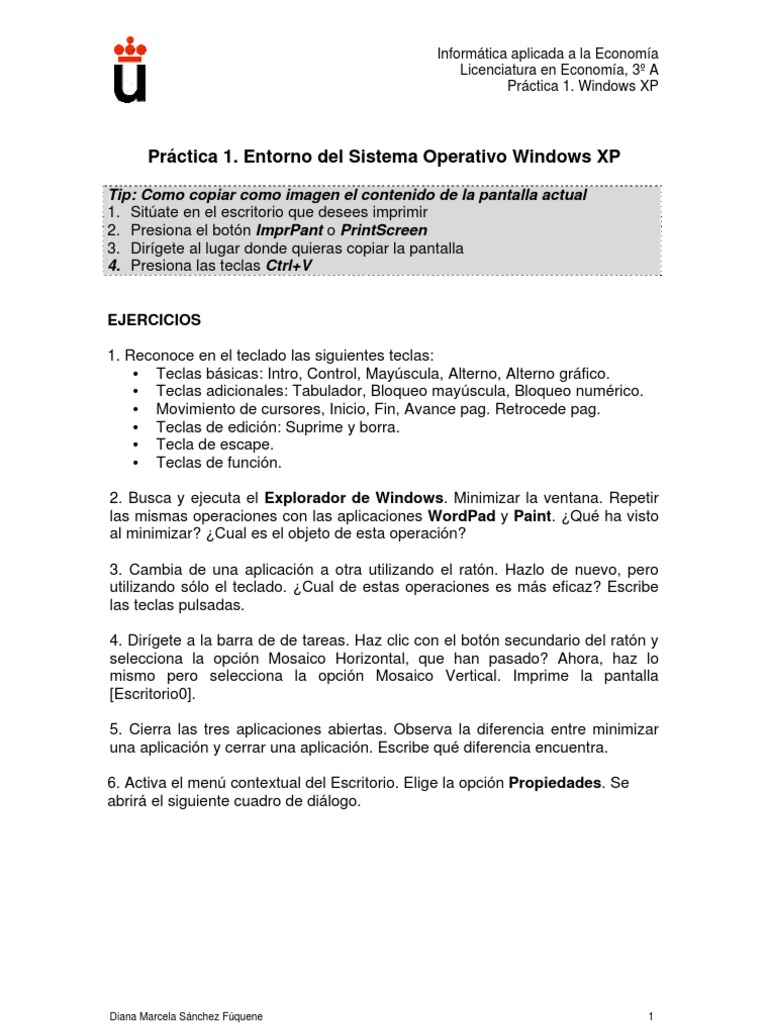 Práctica 1 - Entorno Windows | PDF | Archivo de computadora | Microsoft ...