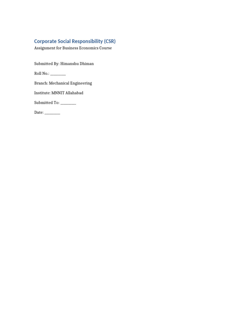 Understanding Corporate Social Responsibility | PDF | Corporate Social ...