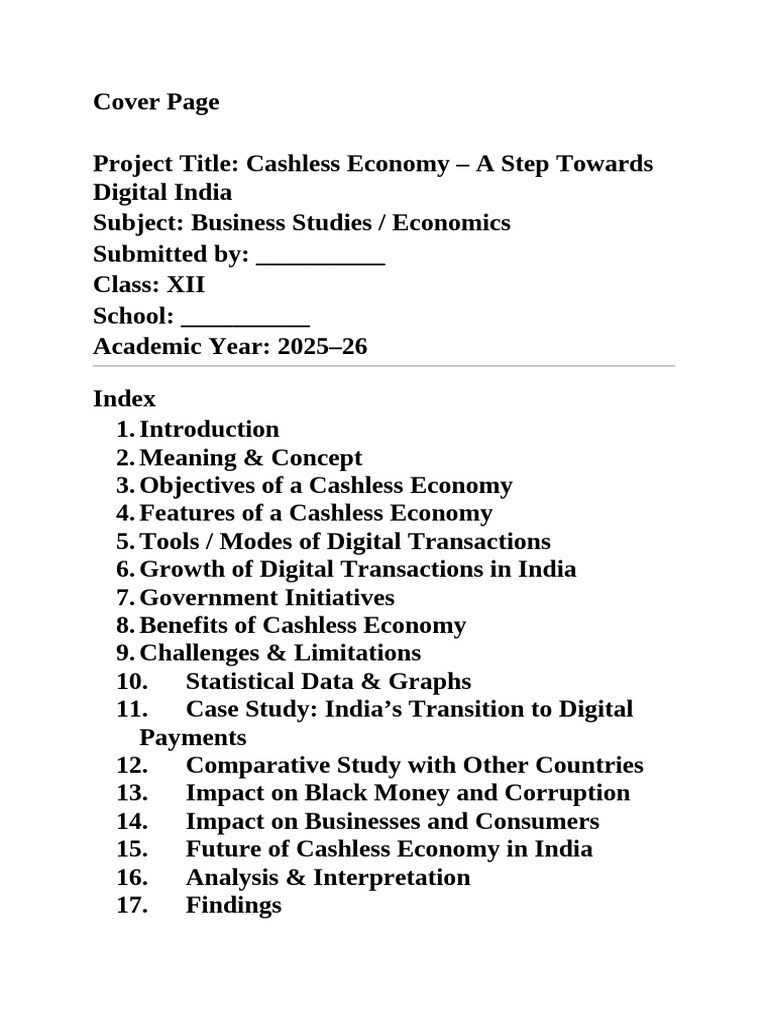 Cashless Economy in India: Overview & Impact | PDF | Cash | Financial ...