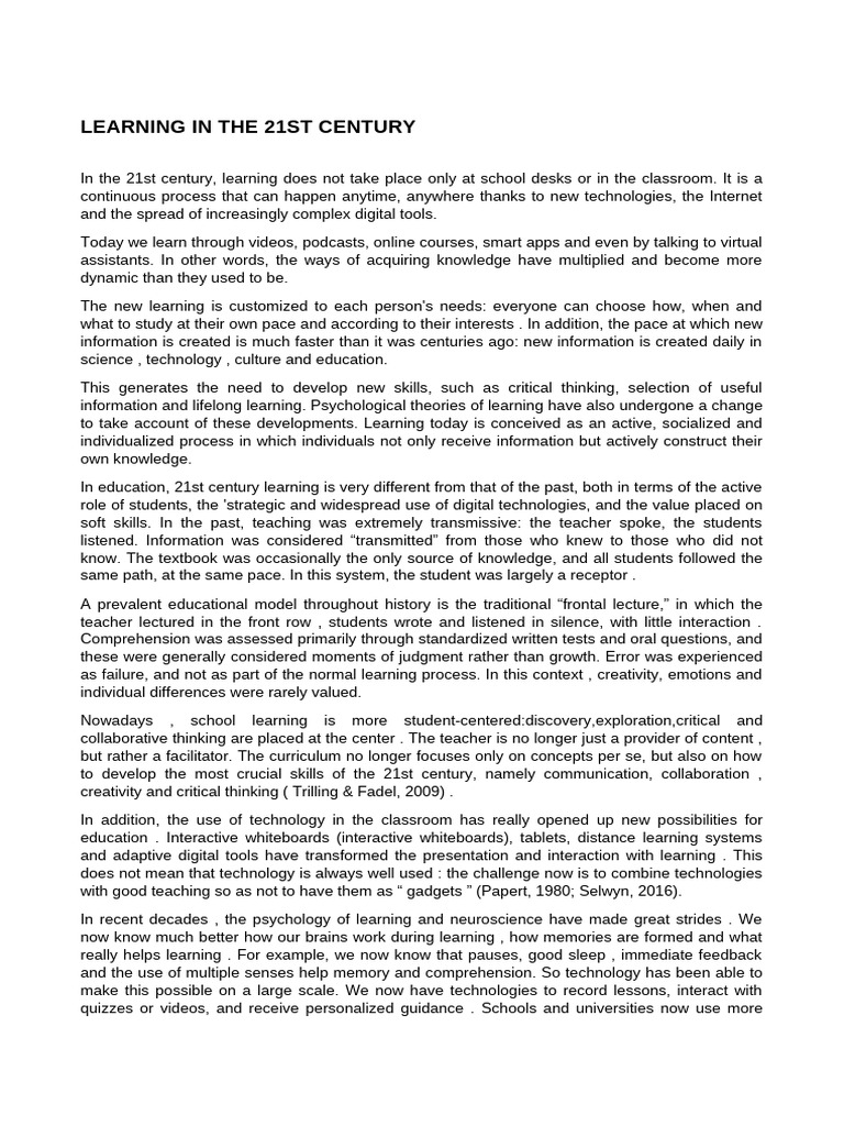 Learning in the 21st Century | PDF | Learning | Artificial Intelligence