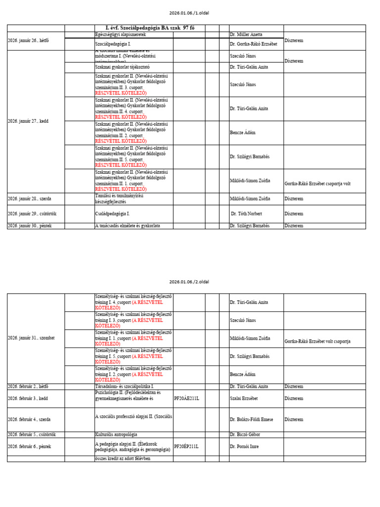 Szociálpedagógia BA 2026. 01. 06 | PDF