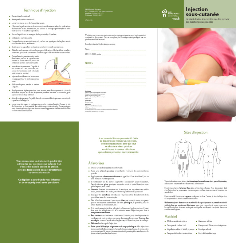 Guide des injections sous-cutanées | PDF
