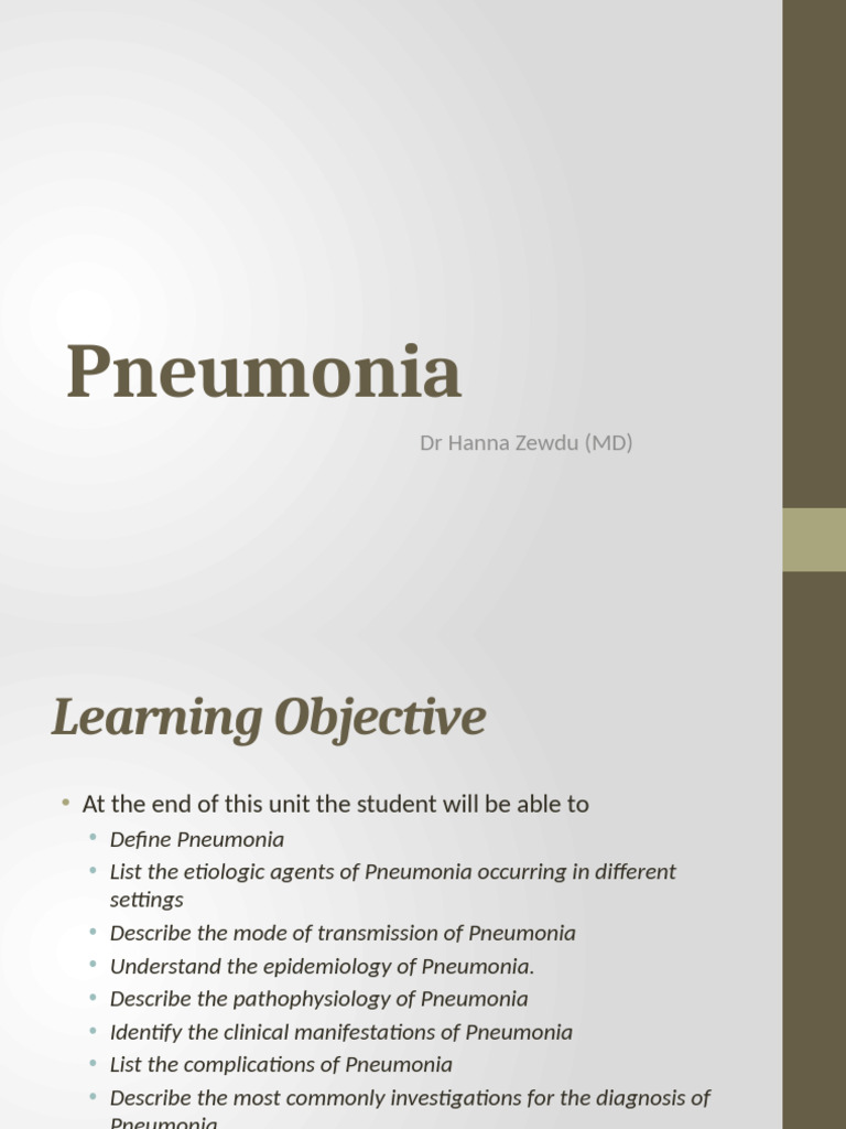 Understanding Pneumonia: Causes & Management | PDF | Pneumonia ...