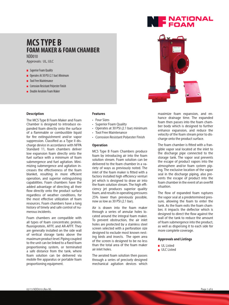 MCS Type B Foam Maker Overview | PDF | Materials | Mechanical Engineering
