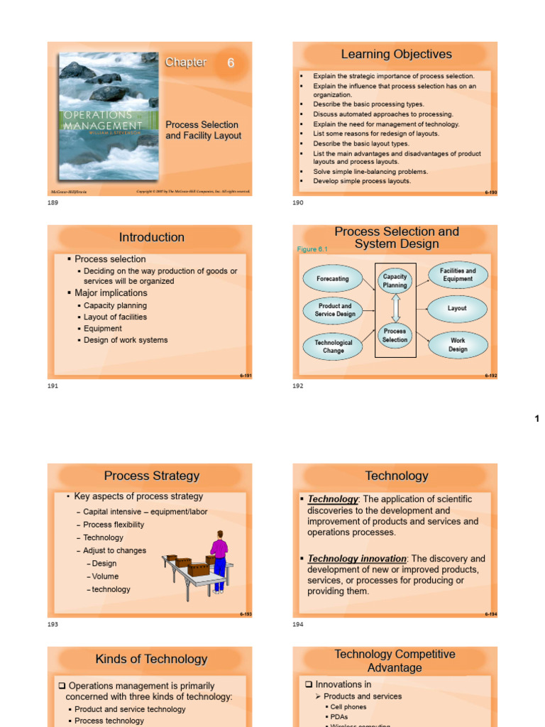 Process Selection and Facility Layout Guide | PDF | Automation
