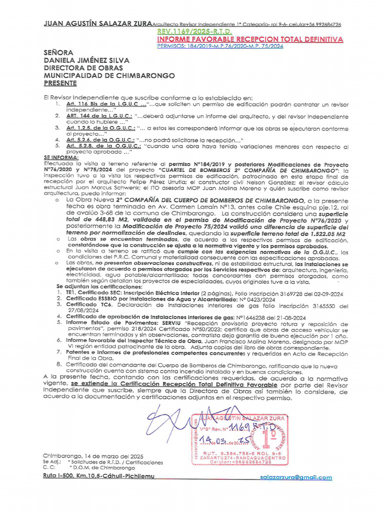 Informe Favorable Del Revisor Independiente 4-03-2025 | PDF