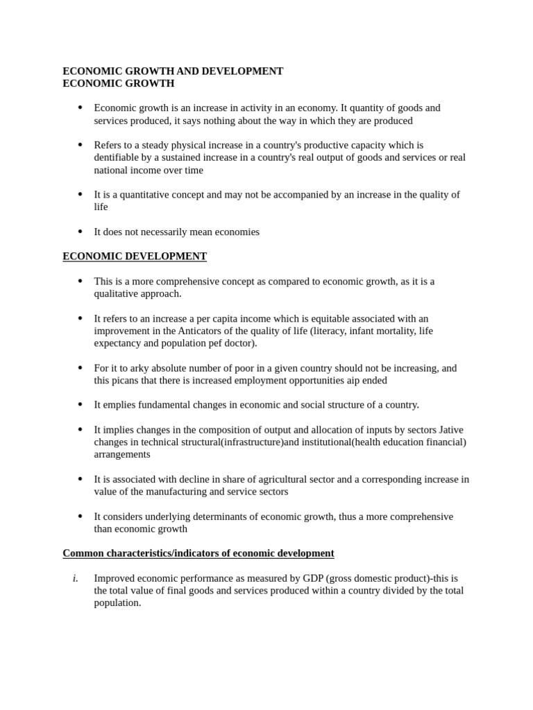 Economic Growth vs. Development Explained | PDF | Economic Growth | Poverty