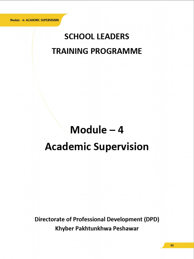 Academic Supervision Training Module | PDF | Teachers | Reflective Practice
