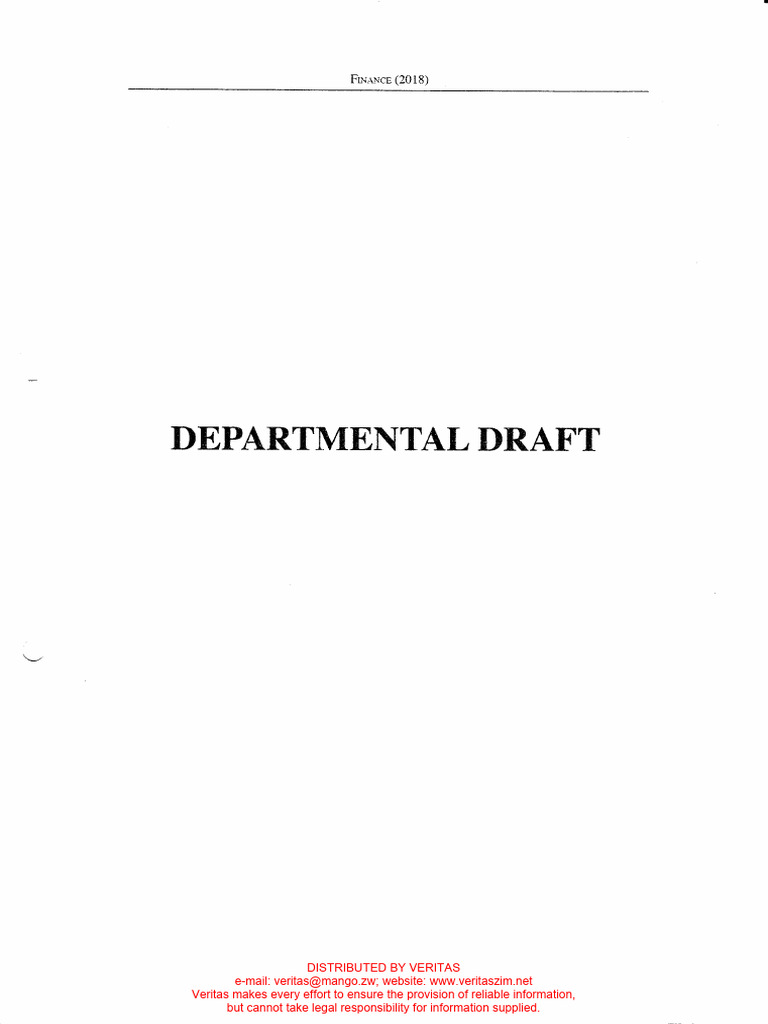 Finance (2018) Bill - Departmental Draft | PDF | Tax Deduction | Expense