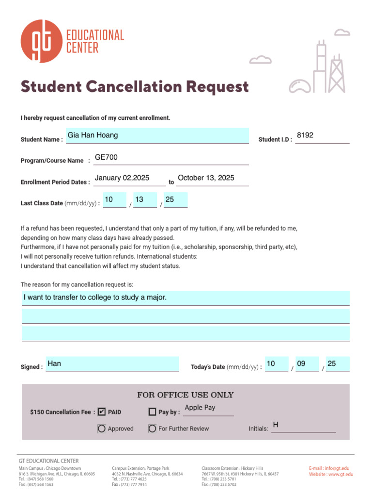New Cancellation Request (12) | PDF | Higher Education | Services ...