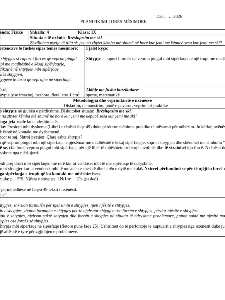 Tema 34 Shtypja Mbi Siperfaqe | PDF