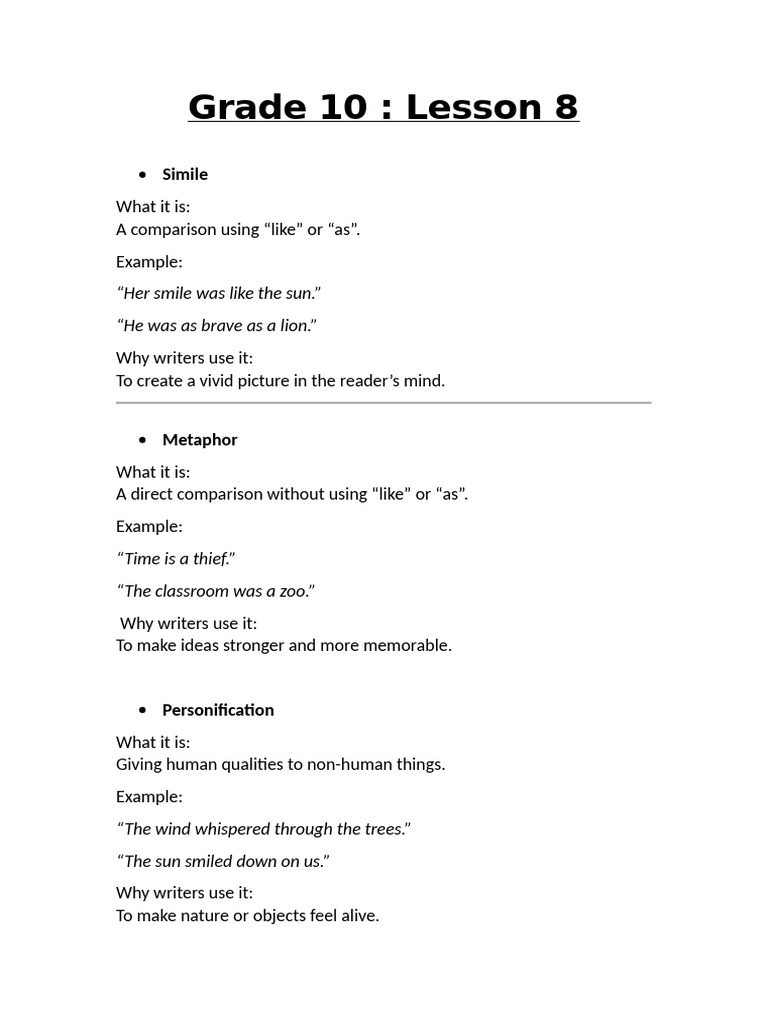 Lesson 8 Grade 10 | PDF