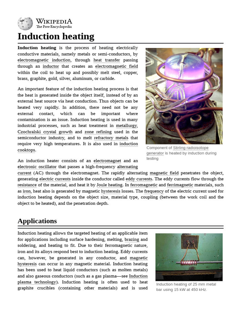 Induction Heating | PDF | Electricity | Physical Sciences